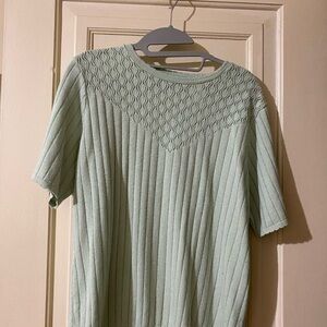 Alfred Dunner Light Green Knit Sweater